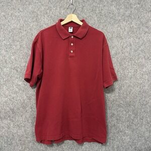 GAP Factory Store Polo Shirt Men's Large Red Cotton Short Sleeve Casual Preppy